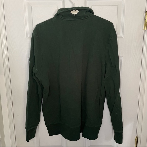 Roots Forest Green 1/4 Zip Cabin Pullover Sweater Sweatshirt Extra Large - Picture 2 of 7